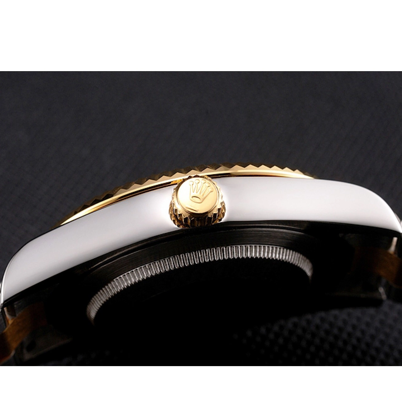 Aaa fake watches Black Bezel Tone Bracelet Datejust Gold Stainless Two Rolex Dial Swiss Case Steel 0602
